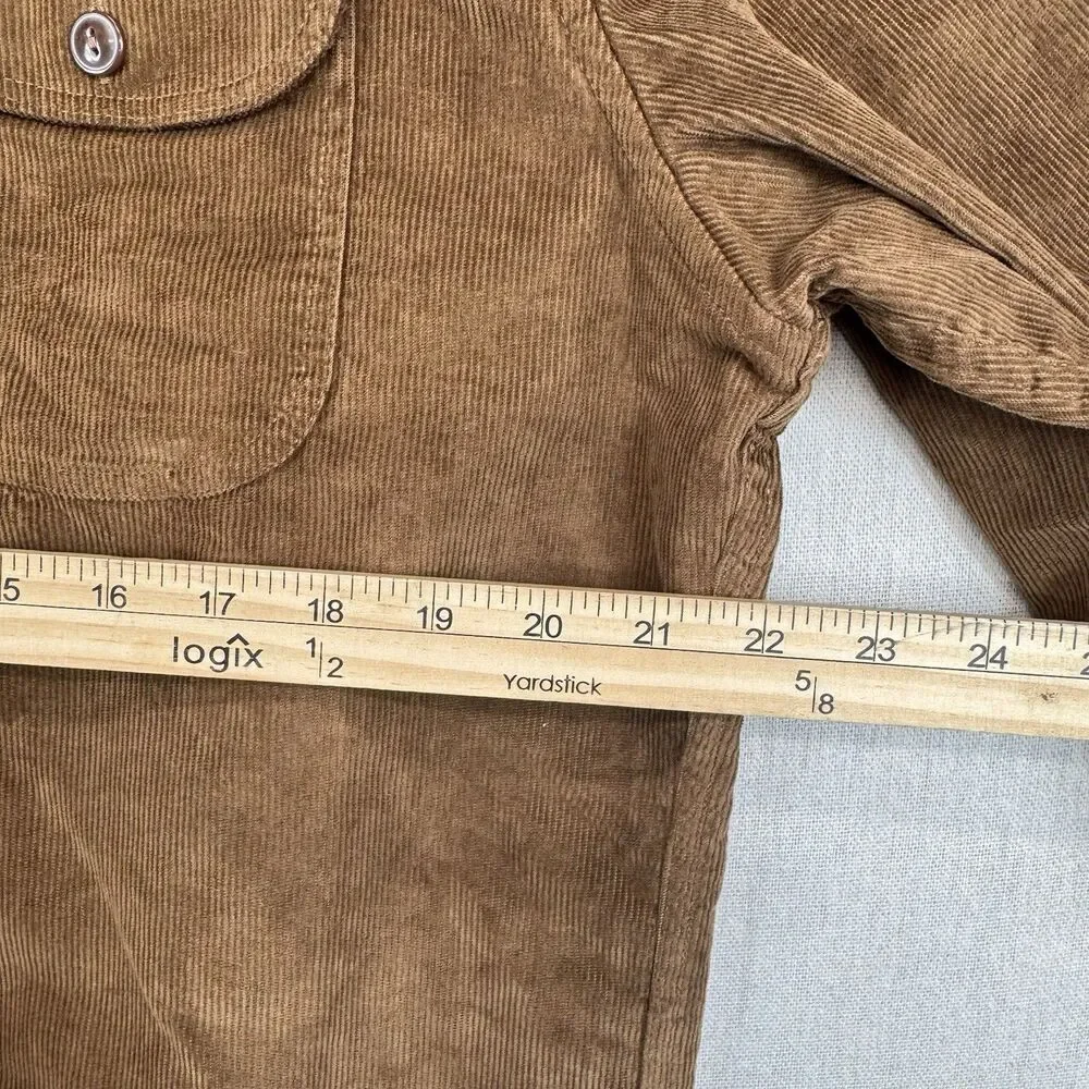 J Crew Men Size Large Shirt Button Down Top Classic Brown Corduroy Long Sleeve